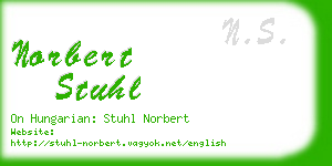 norbert stuhl business card